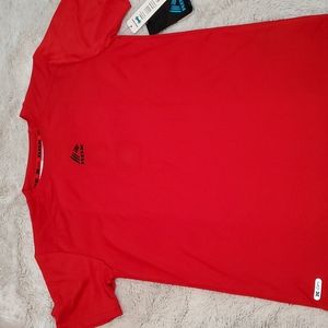 RBX PERFORMANCE X-Dry Red SSleeve Poly Tee-RBX Black Logo Print-NEW-Sz M (10-12)